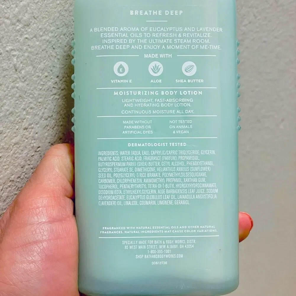 NWT 3 Bath & Body Works Aromatherapy BREATH DEEP EUCALYPTUS LAVENDER Body Lotion